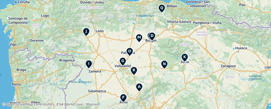 Map of Castilla y León
