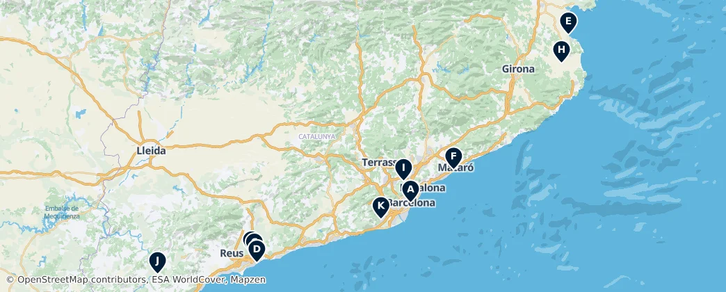 Map of Cataluña