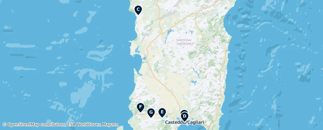 Map of Cerdeña