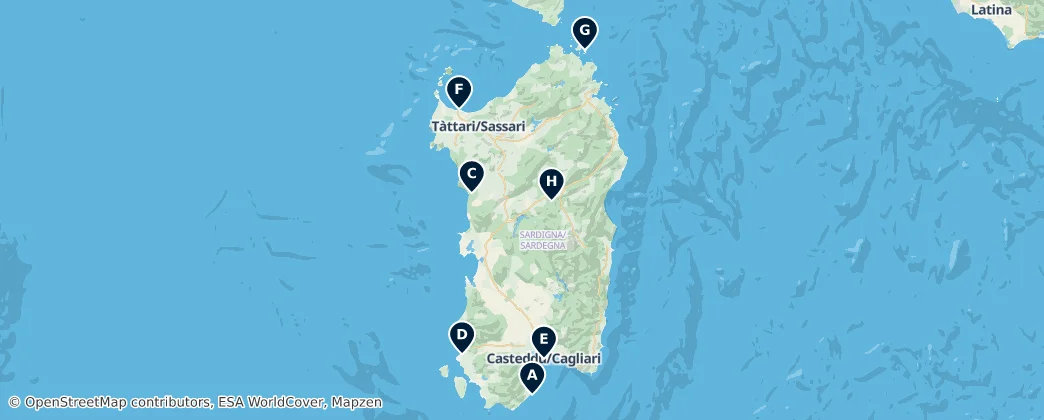 Map of Cerdeña