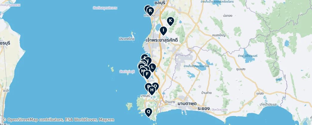 Map of Provincia de Chon Buri
