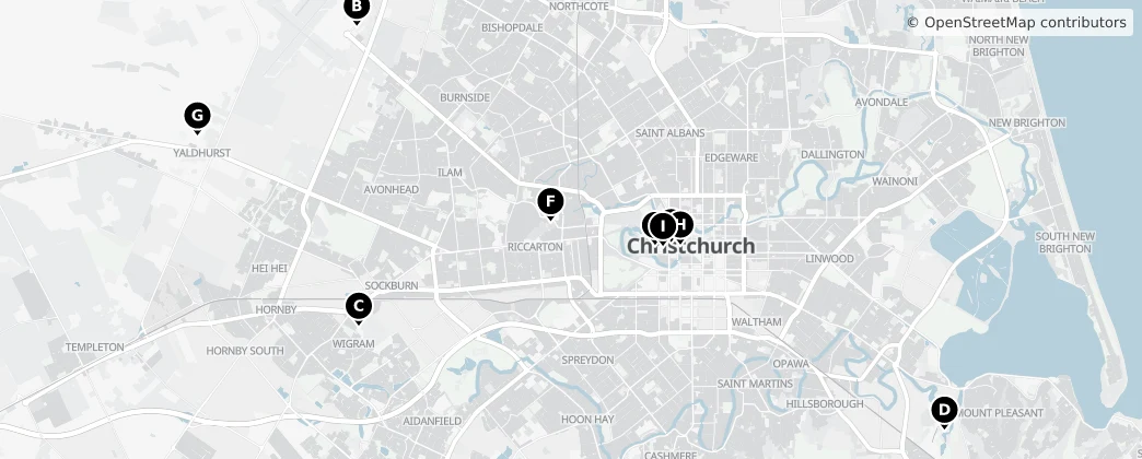 Map of Christchurch