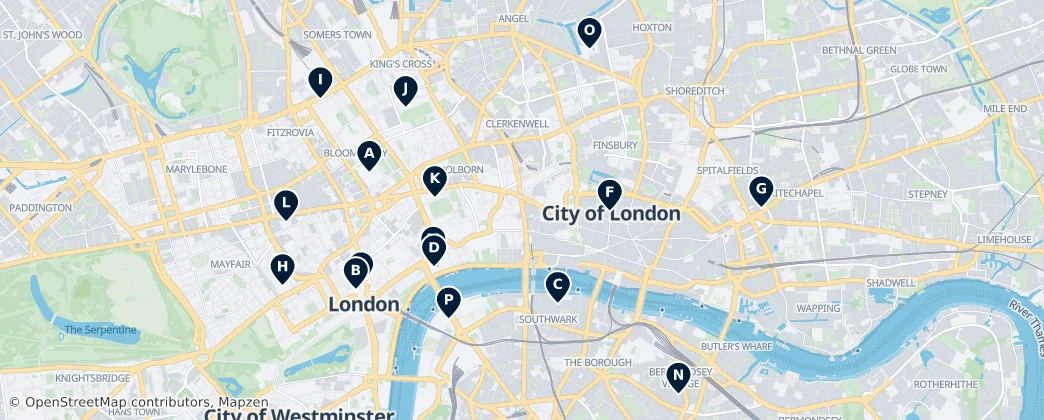 Map of City de Londres
