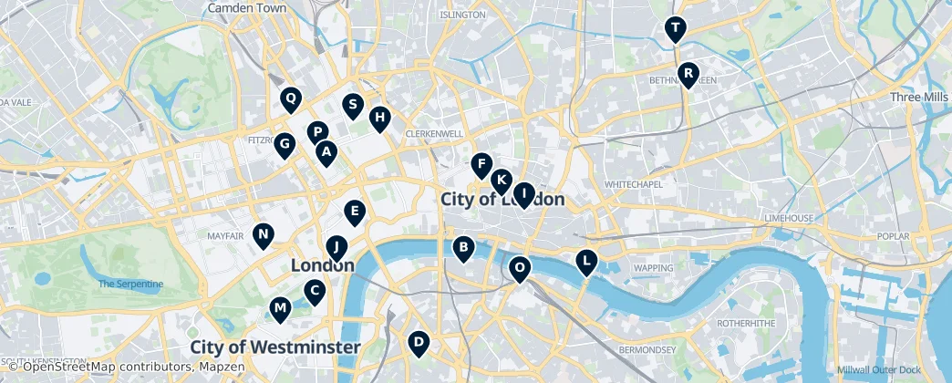 Map of City de Londres