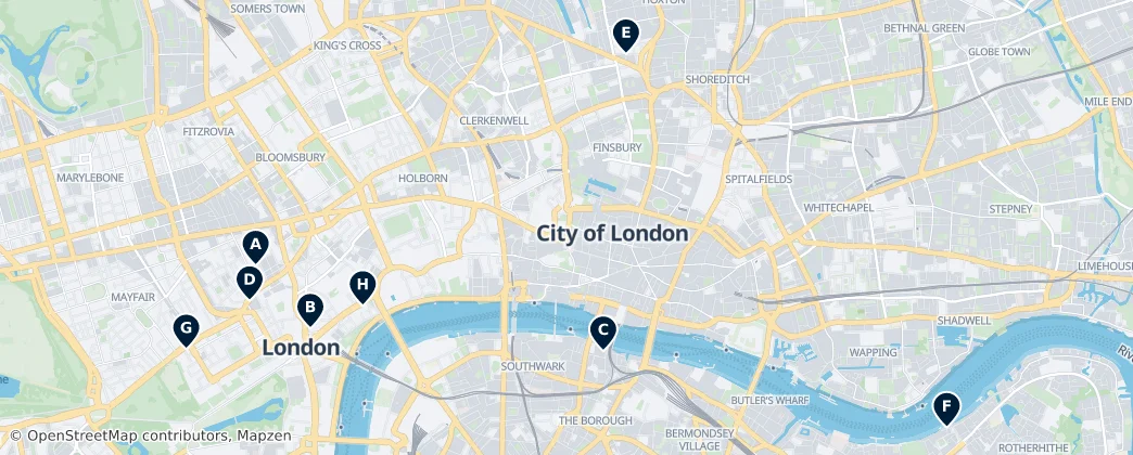 Map of City de Londres