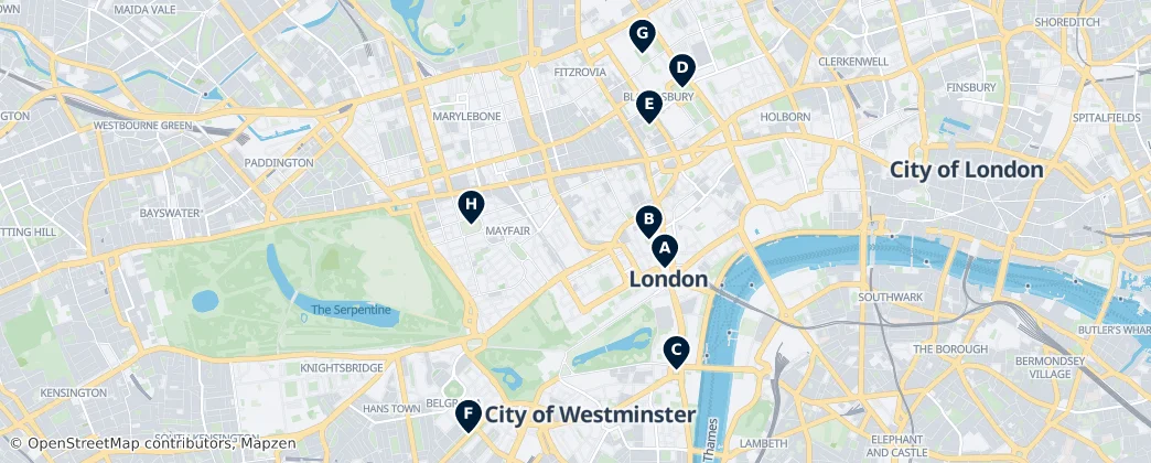 Map of Ciudad de Westminster