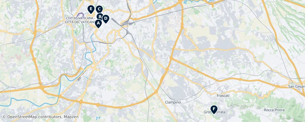 Map of Ciudad metropolitana de Roma Capital