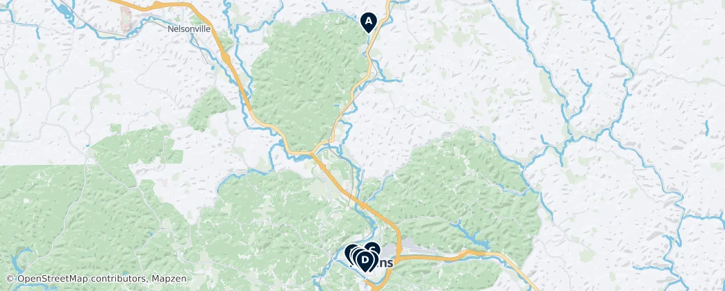Map of Condado de Athens