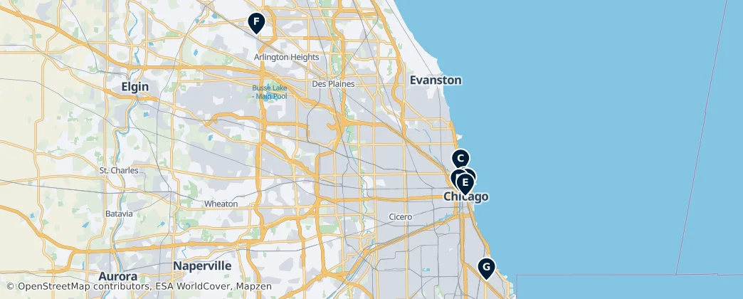 Map of Condado de Cook