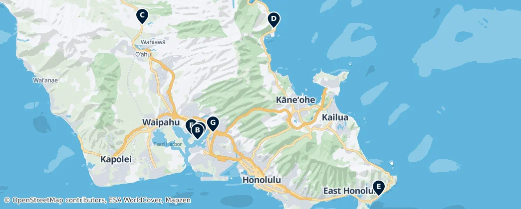 Map of Condado de Honolulu