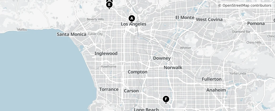 Map of Los Ángeles