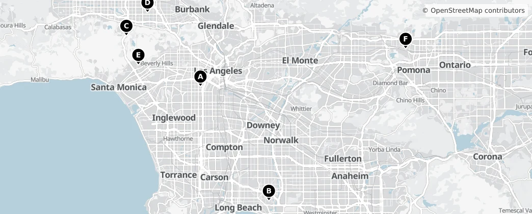 Map of Los Ángeles