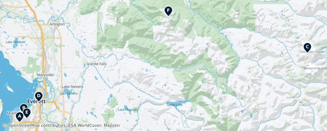 Map of Condado de Snohomish