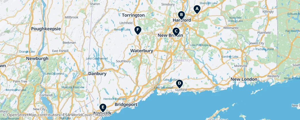 Map of Connecticut