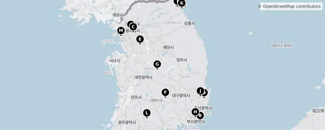 Map of Corea del Sur