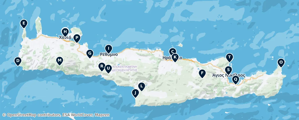 Map of Decentralized Administration of Crete