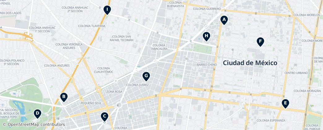Map of Cuauhtémoc