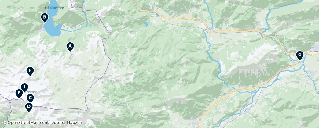 Map of Dachstein Mountains
