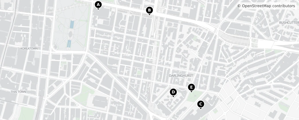 Map of Darlinghurst