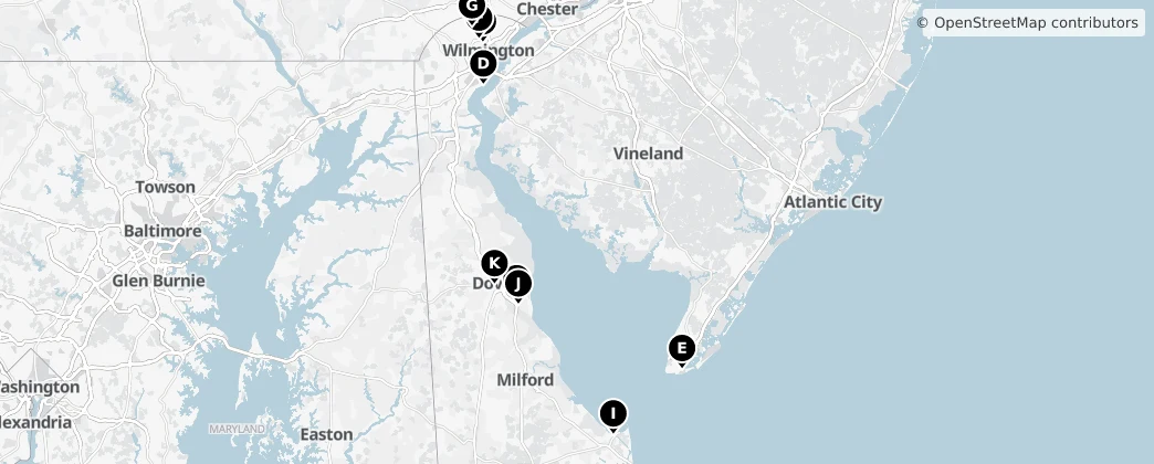 Map of Delaware