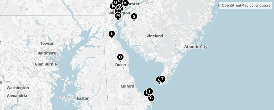 Map of Delaware