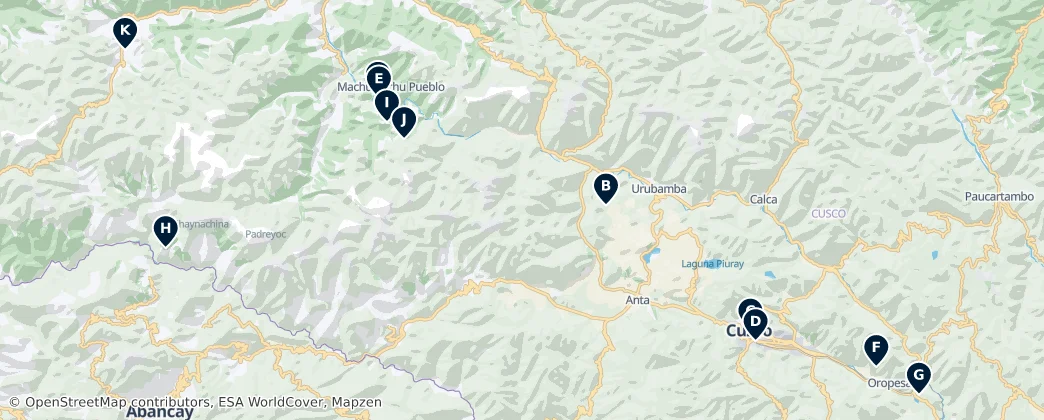 Map of Departamento de Cusco