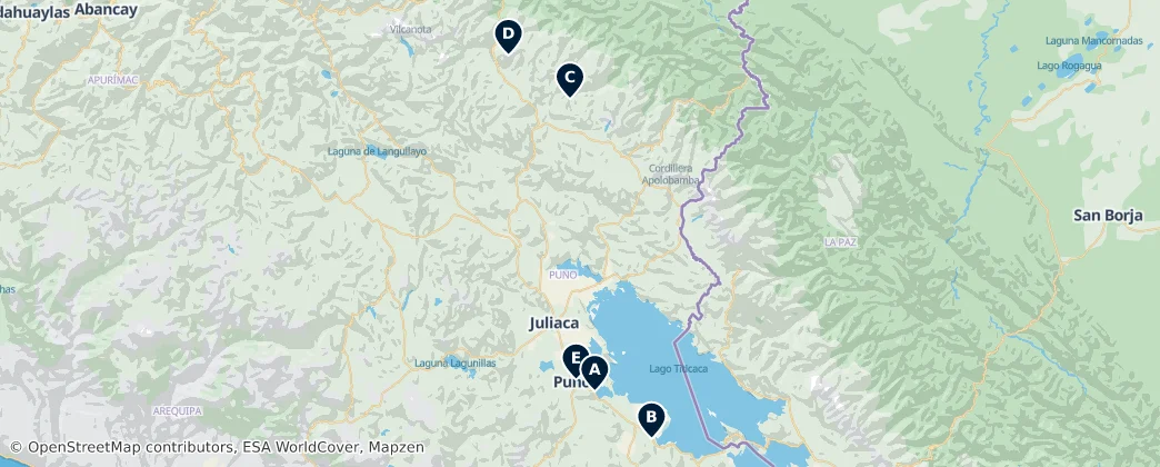 Map of Departamento de Puno