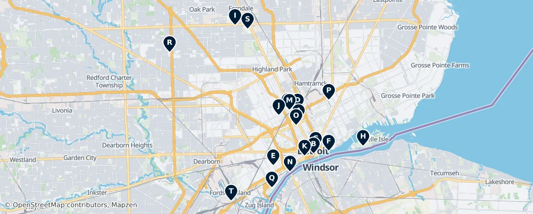 Map of Detroit