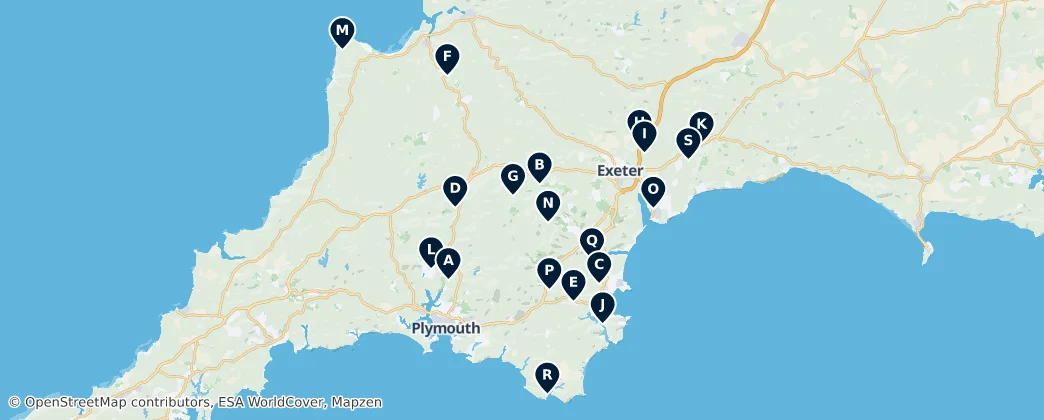 Map of Devon