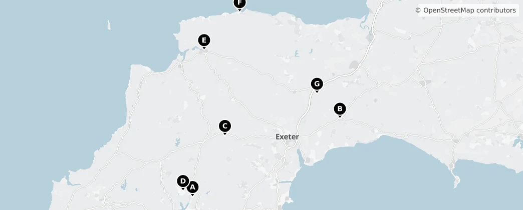 Map of Devon