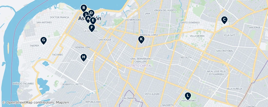 Map of Distrito Capital de Paraguay