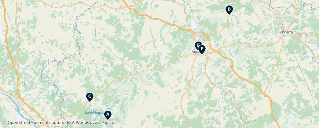 Map of Distrito de Auxerre