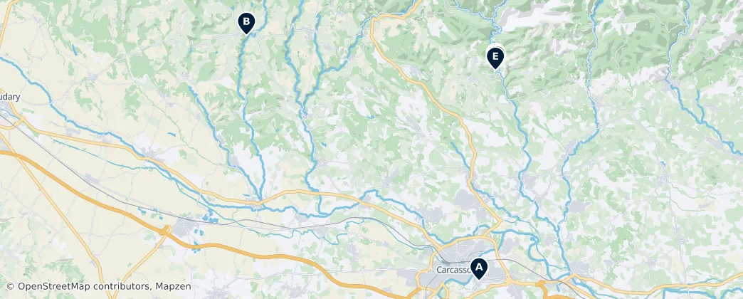 Map of Distrito de Carcasona