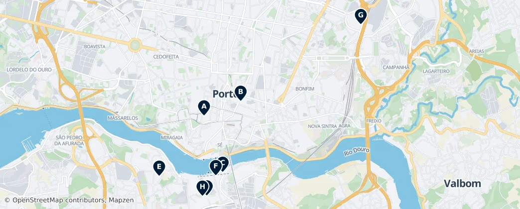 Map of Distrito de Oporto