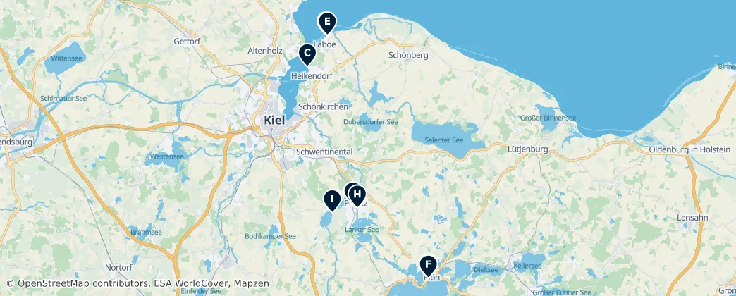 Map of Plön