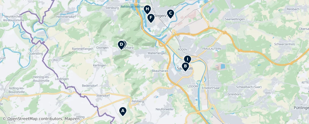 Map of Distrito de Saarlouis