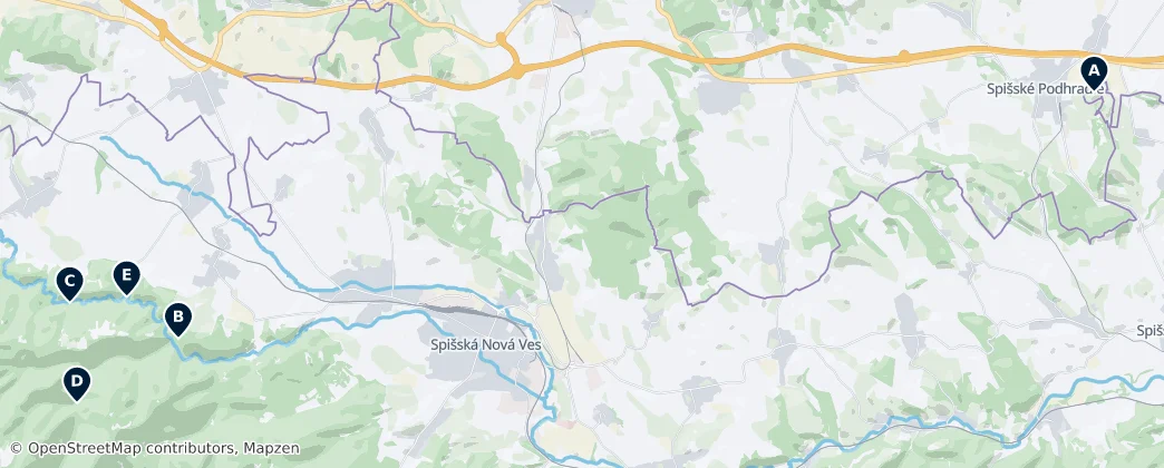 Map of Distrito de Spišská Nová Ves