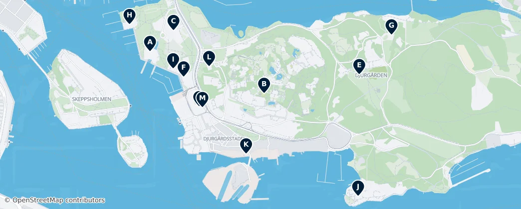 Map of Djurgården