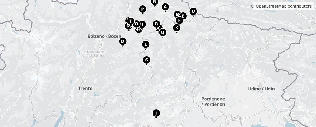 Map of Dolomitas