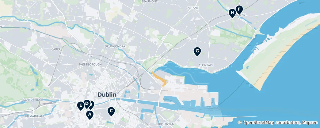 Map of Dublín