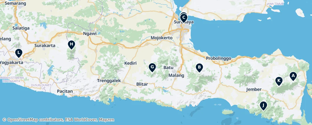 Map of Provincia de Java Oriental