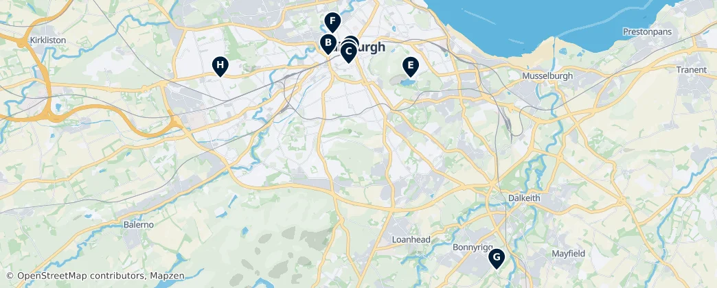Map of Edimburgo