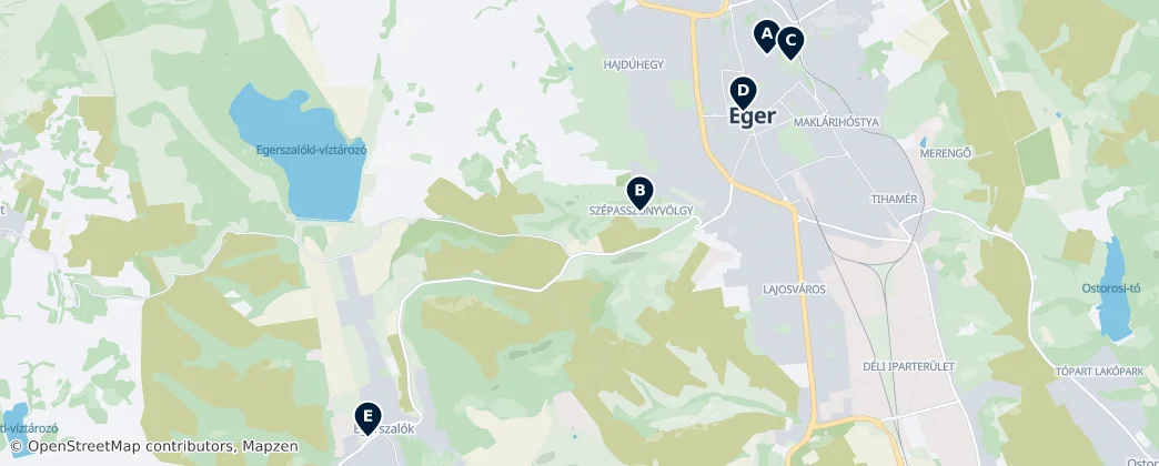 Map of Egri járás