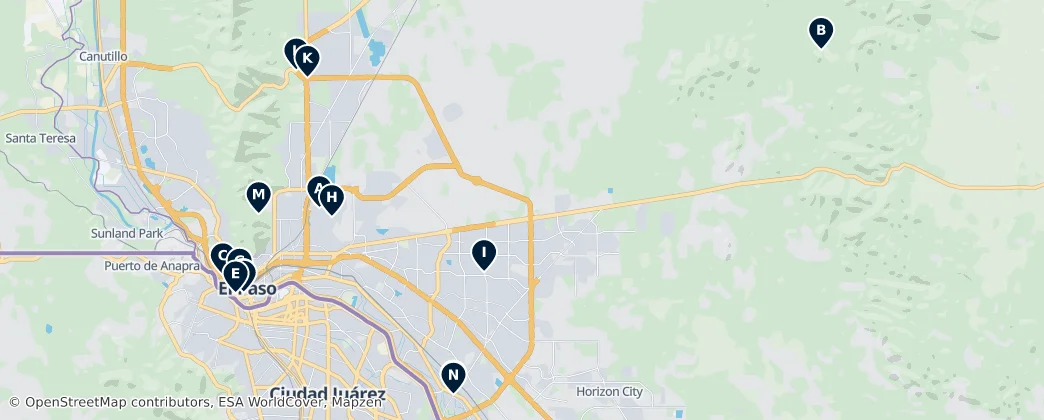 Map of El Paso