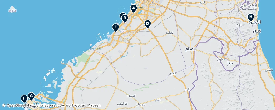 Map of Emiratos Árabes Unidos