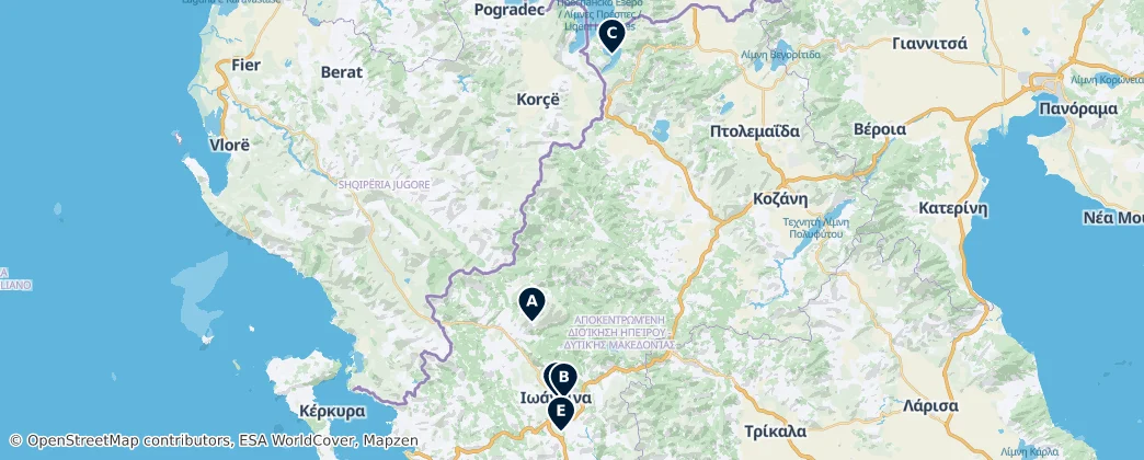 Map of Decentralized Administration of Epirus and Western Macedonia