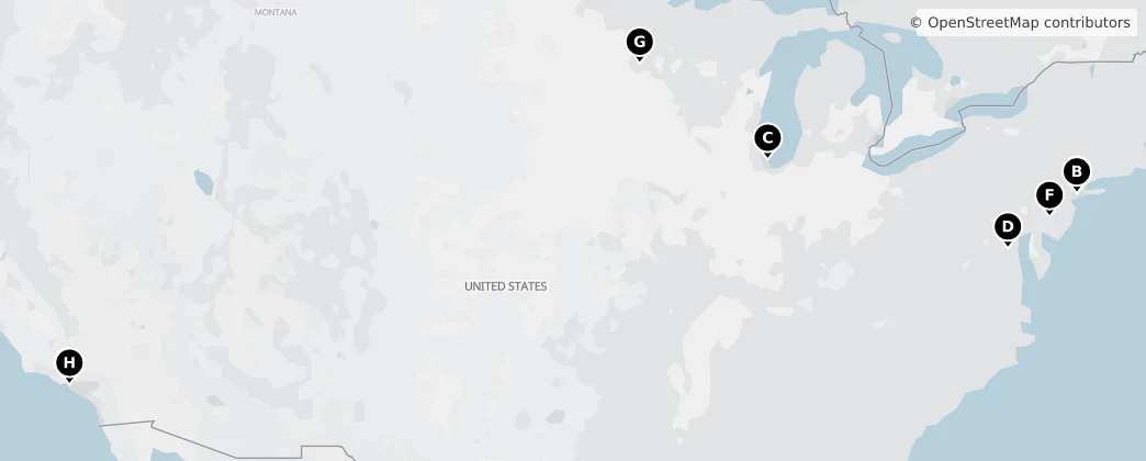 Map of Estados Unidos de América