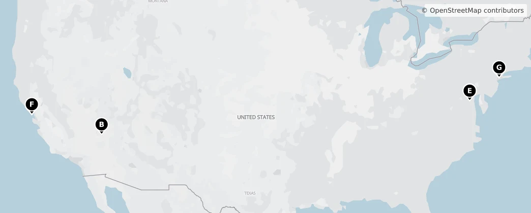 Map of Estados Unidos de América