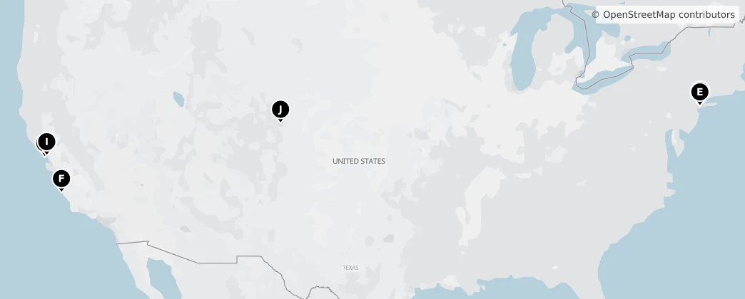Map of Estados Unidos de América
