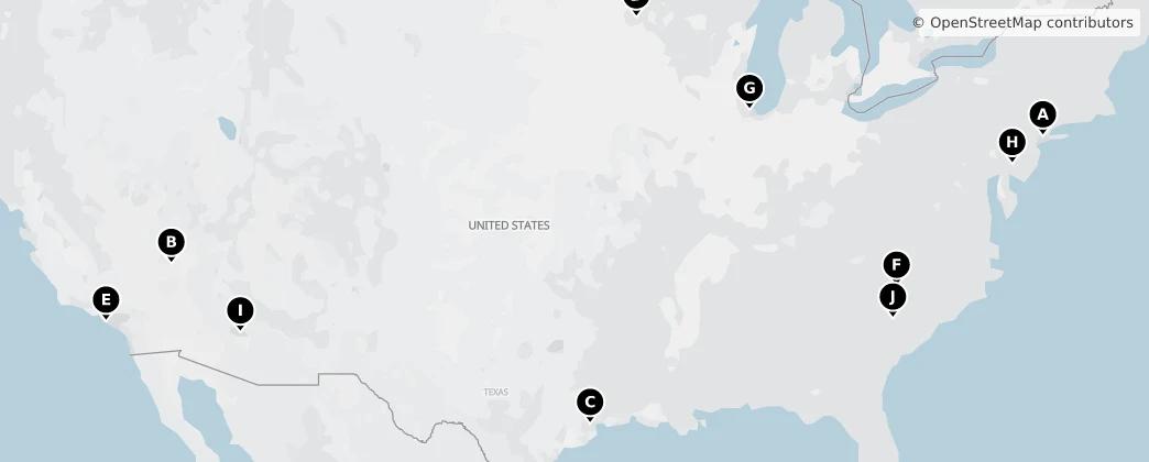 Map of Estados Unidos de América